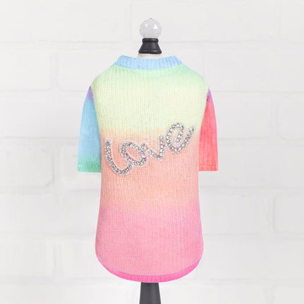 Love Dog Sweater: Rainbow