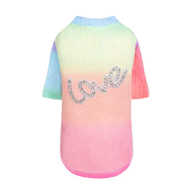 Love Dog Sweater: Rainbow