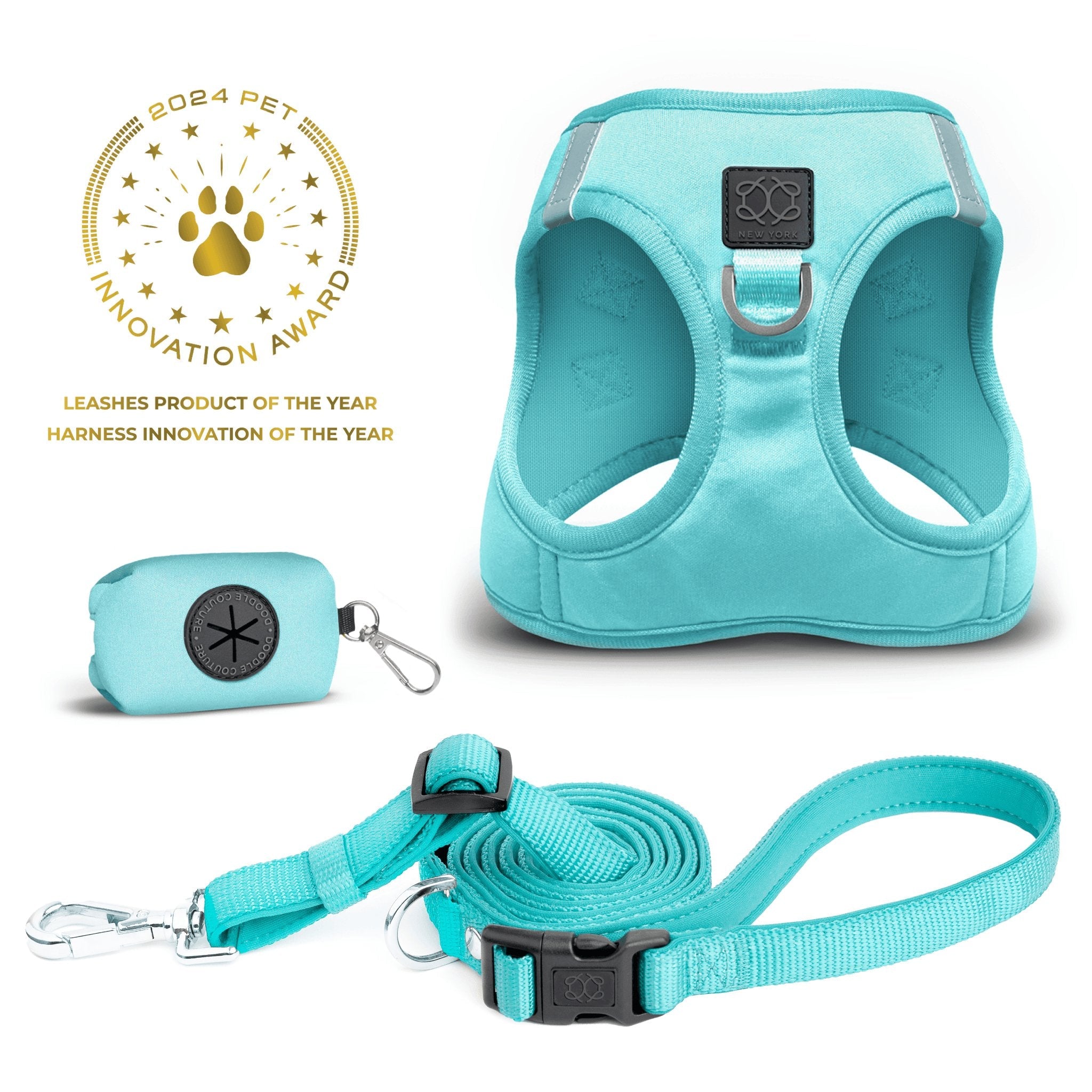 Luxe No-Pull, Step-In Dog Walking Set - Fifth Ave Blue