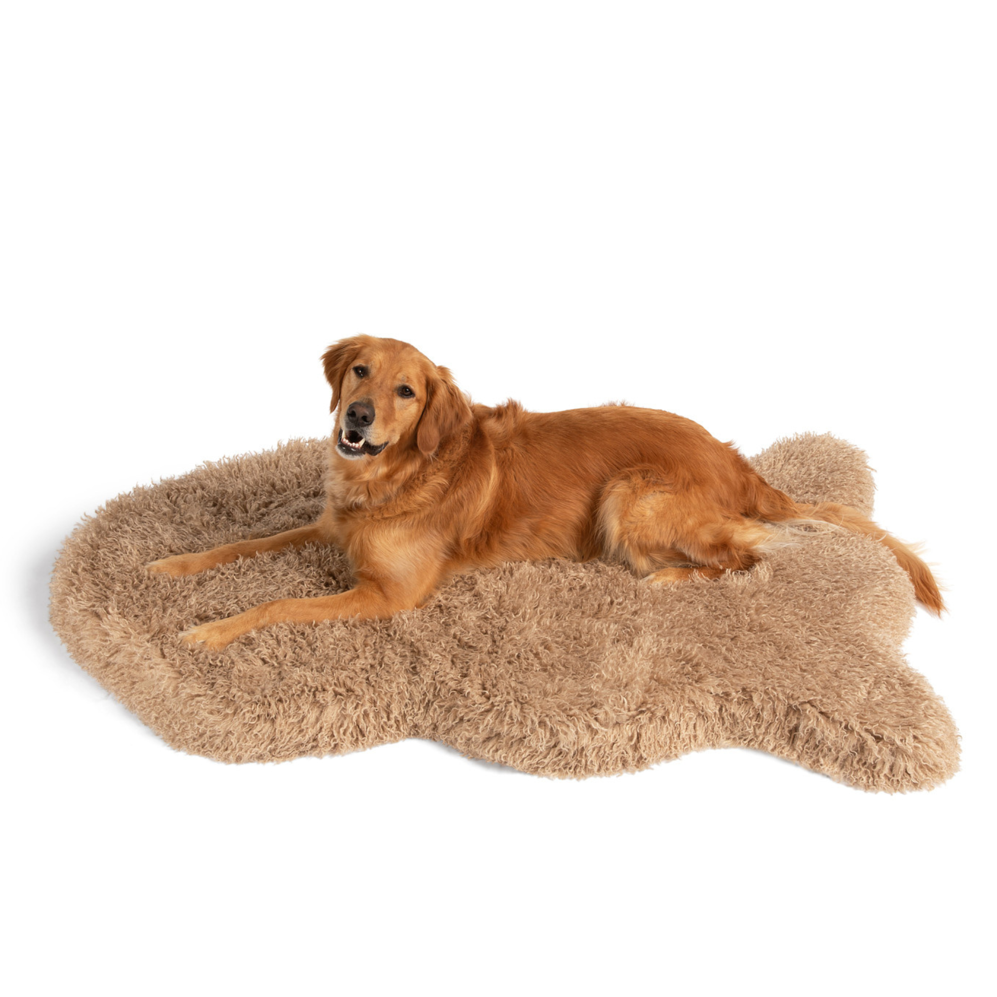 PupRugLuxe Faux Fur Orthopedic Dog Bed - Plush Sheep Tan