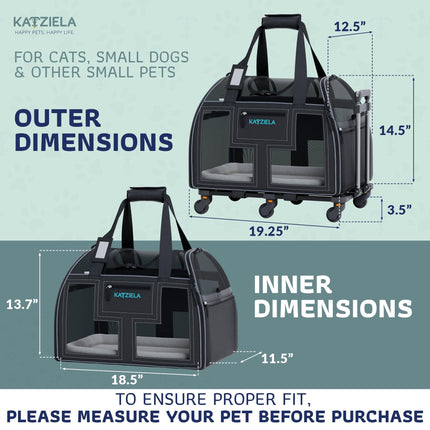 Luxury Lorry Pet Carrier with Removable Wheels and Telescopic Handle