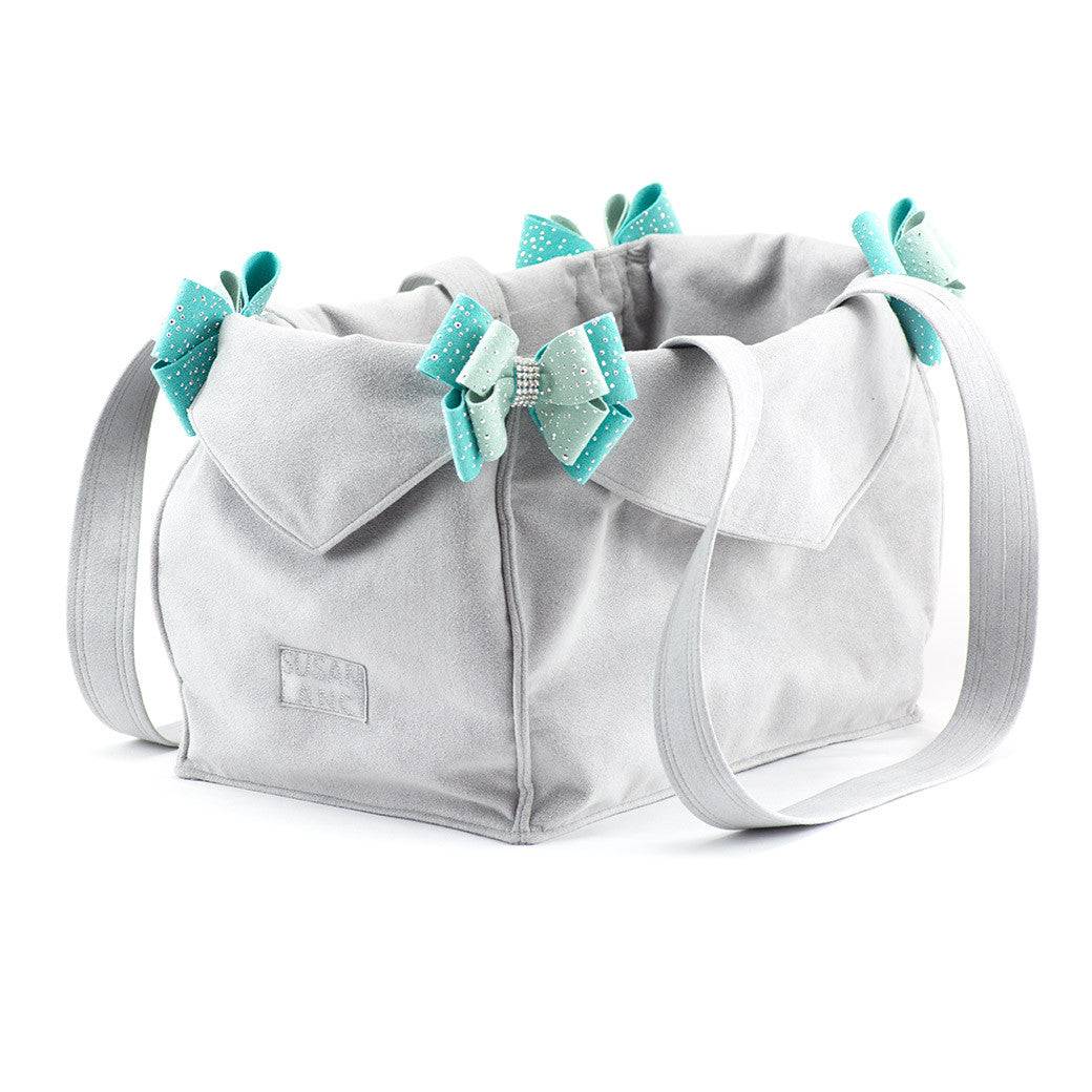 Mint & Bimini Blue Double Nouveau Bow Luxury Carrier 1 Platinum