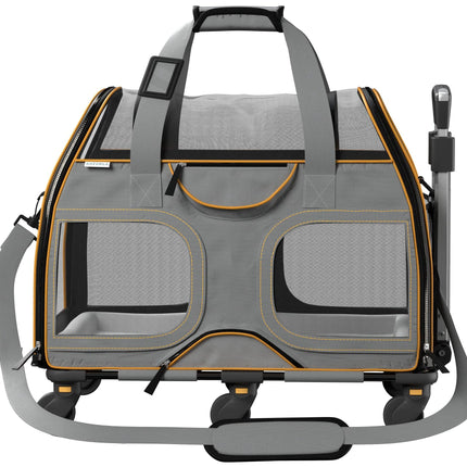 Luxury Rider Pet Carrier with Removable Wheels and Telescopic Handle