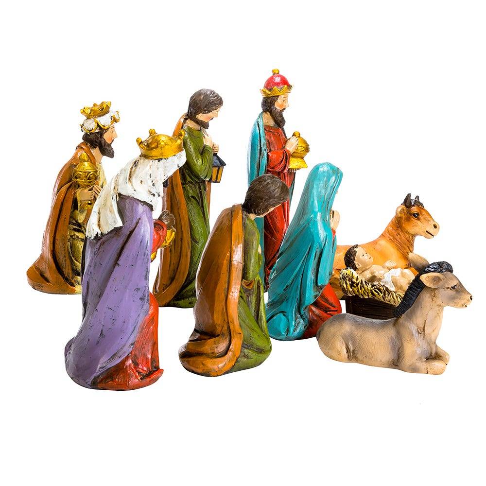 Kurt Adler 5-inch Resin Nativity, 9 Piece Set