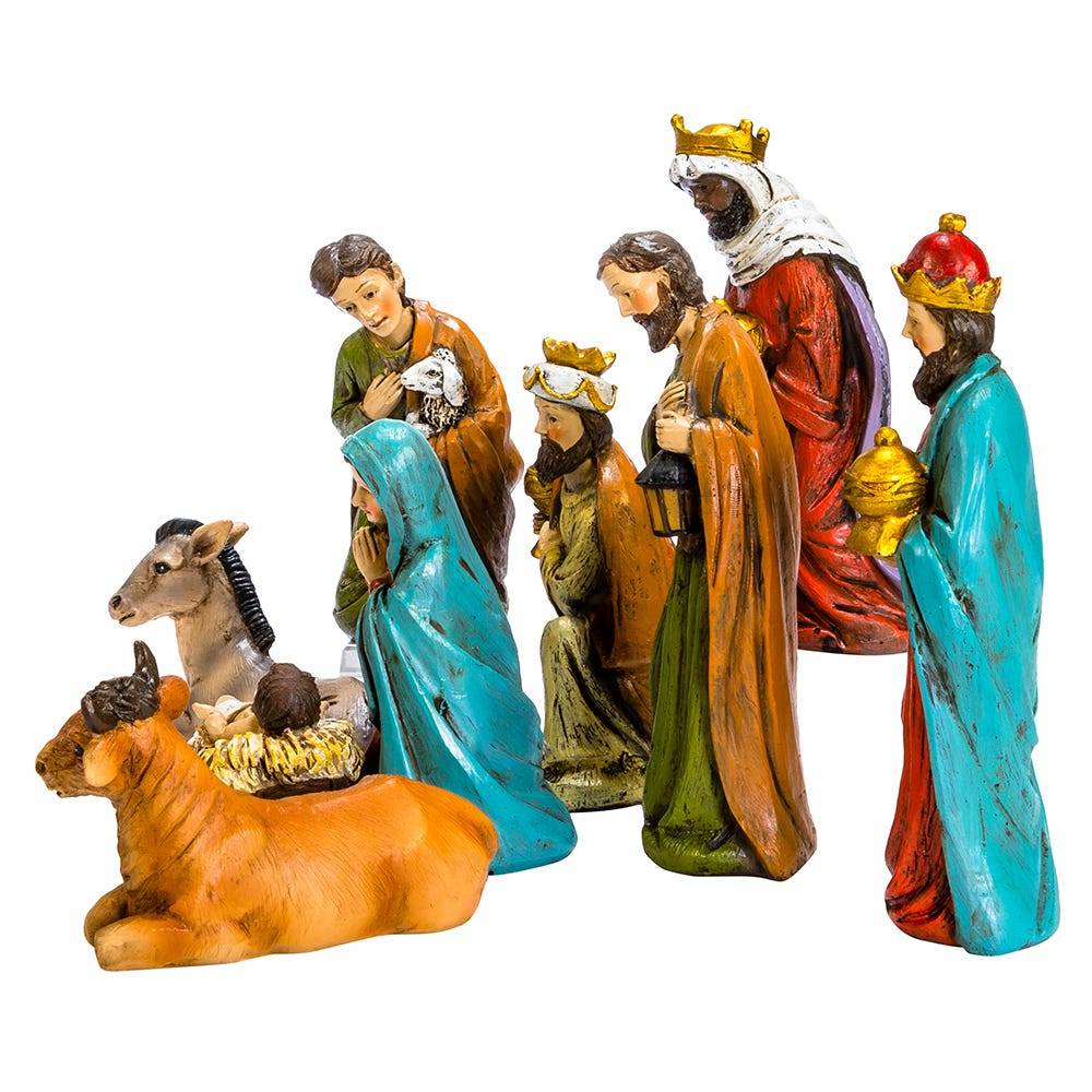 Kurt Adler 5-inch Resin Nativity, 9 Piece Set