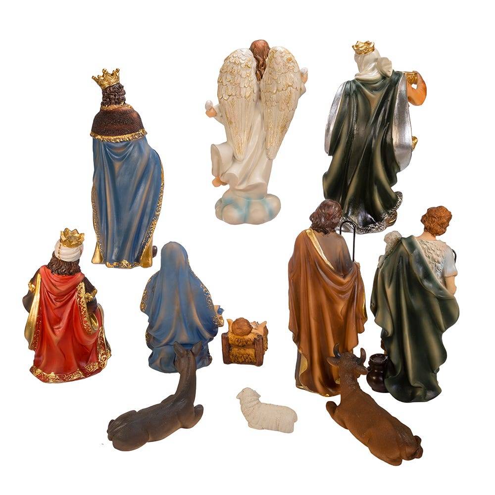 Kurt Adler 8.5-inch Nativity Table piece Set, 11 Pieces