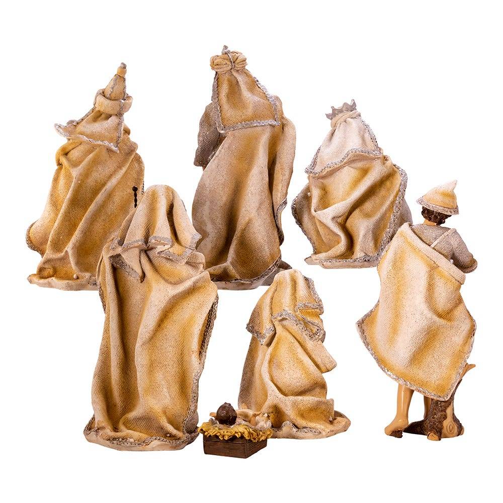 Kurt Adler 3-11.25-Inch Resin Nativity Table Piece Set, 7 Pieces