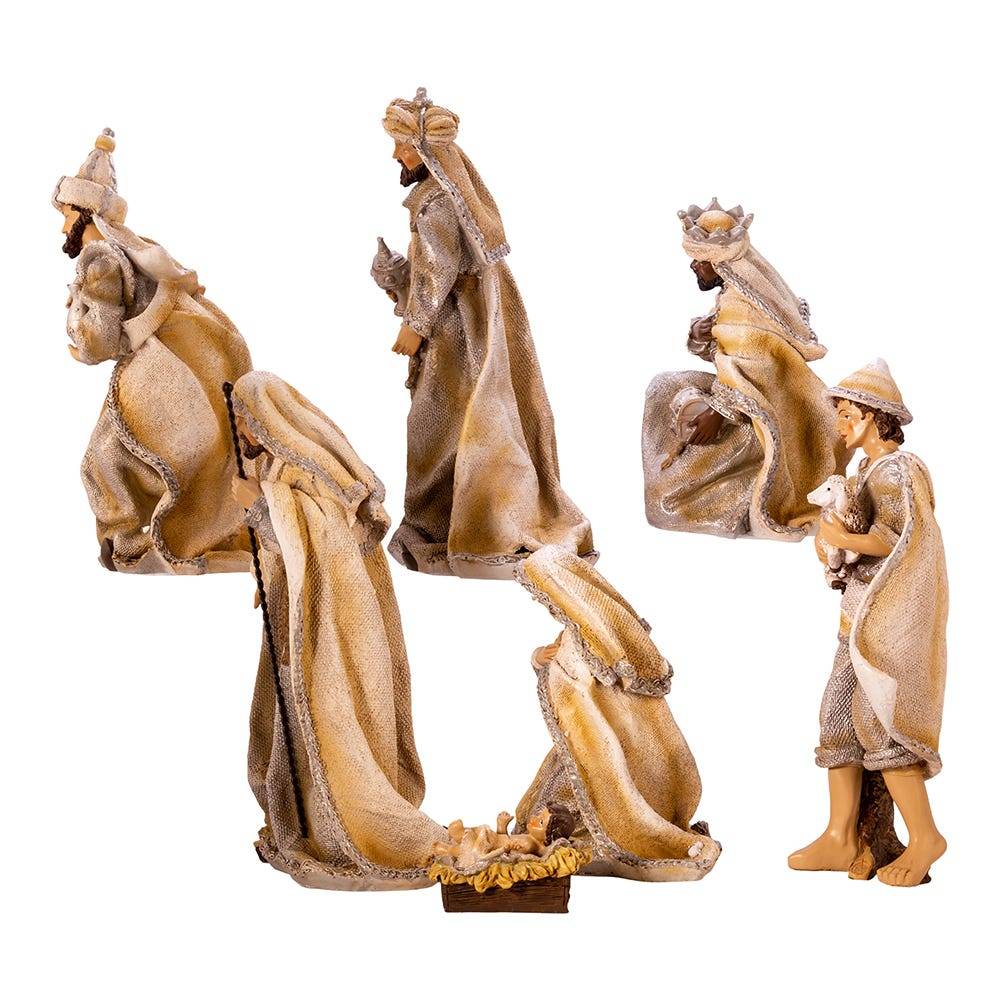 Kurt Adler 3-11.25-Inch Resin Nativity Table Piece Set, 7 Pieces