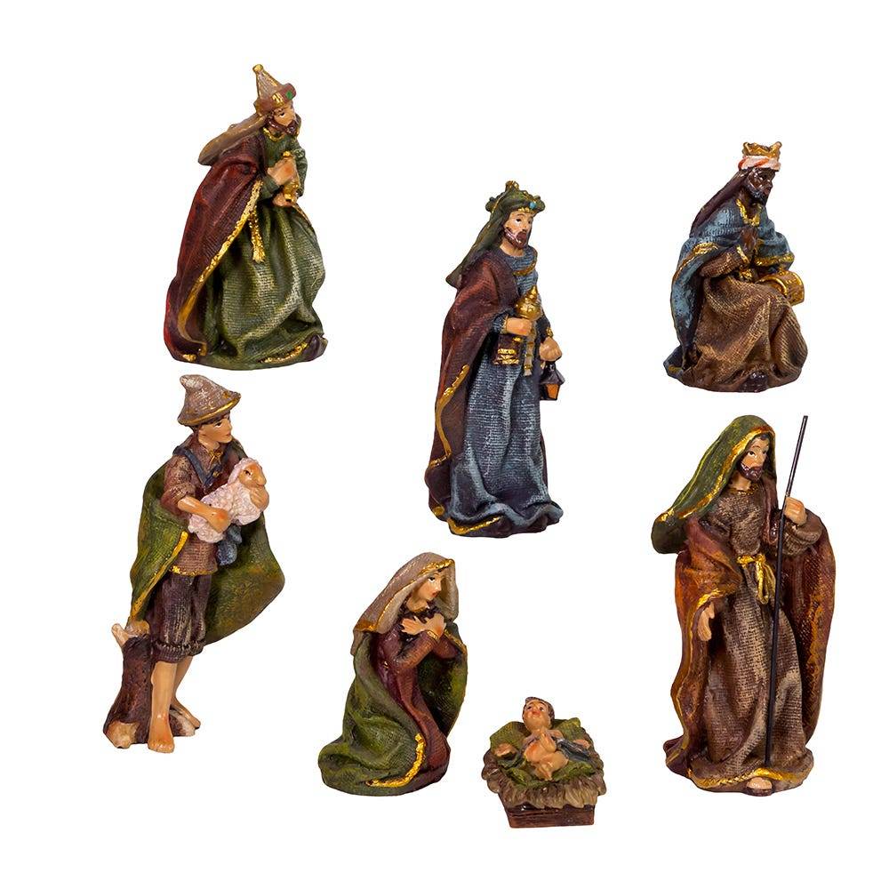 Kurt Adler 3.5-Inch Resin Nativity, 7-Piece Set