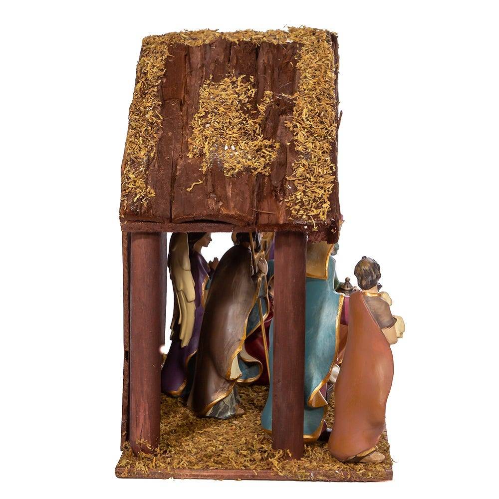 Kurt Adler 6.25-Inch Nativity Set with 11-Inch Stable, 8 Piece Set