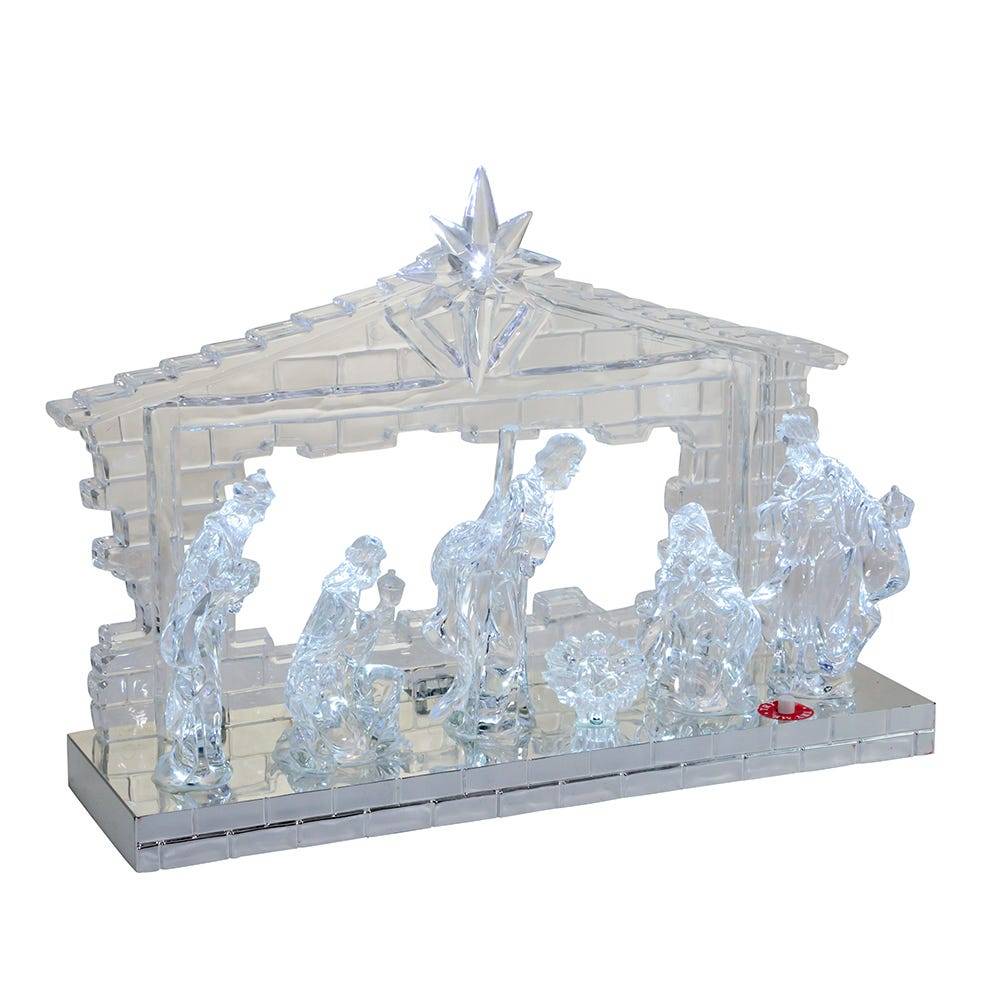 Kurt Adler 8.7-Inch Battery-Operated Light-Up LED Musical Nativity Scene