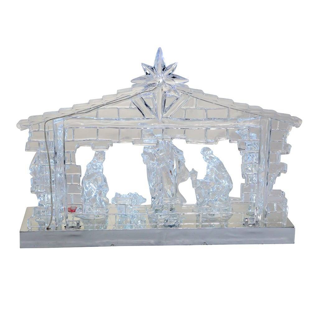 Kurt Adler 8.7-Inch Battery-Operated Light-Up LED Musical Nativity Scene