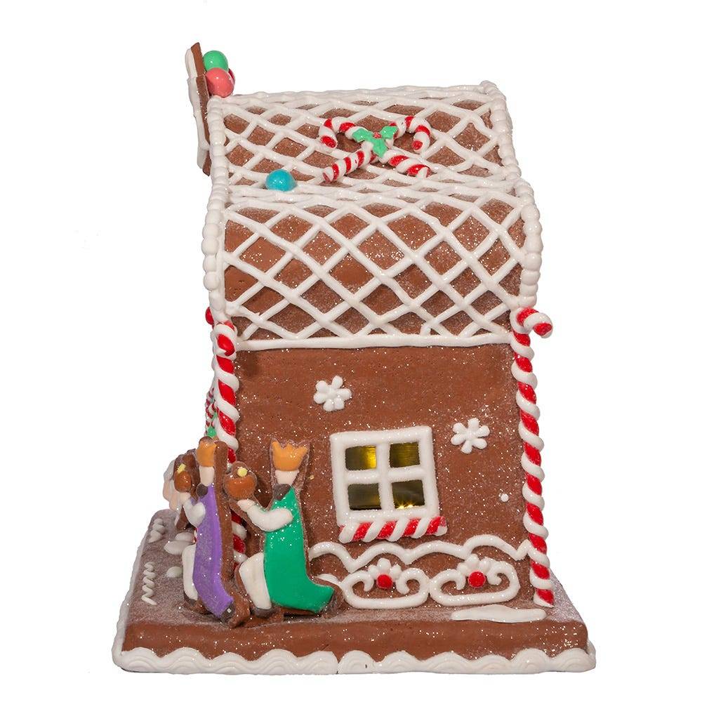 Kurt Adler 12.5-Inch Battery-Operated Light Up Nativity Gingerbread House