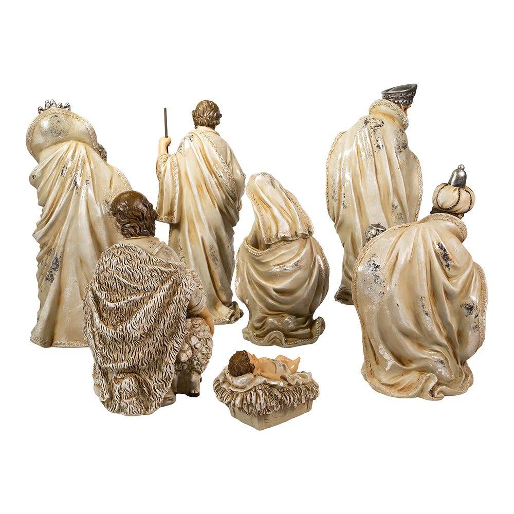 Kurt Adler 3-13-Inch Resin Nativity Table Piece, 7 Piece Set