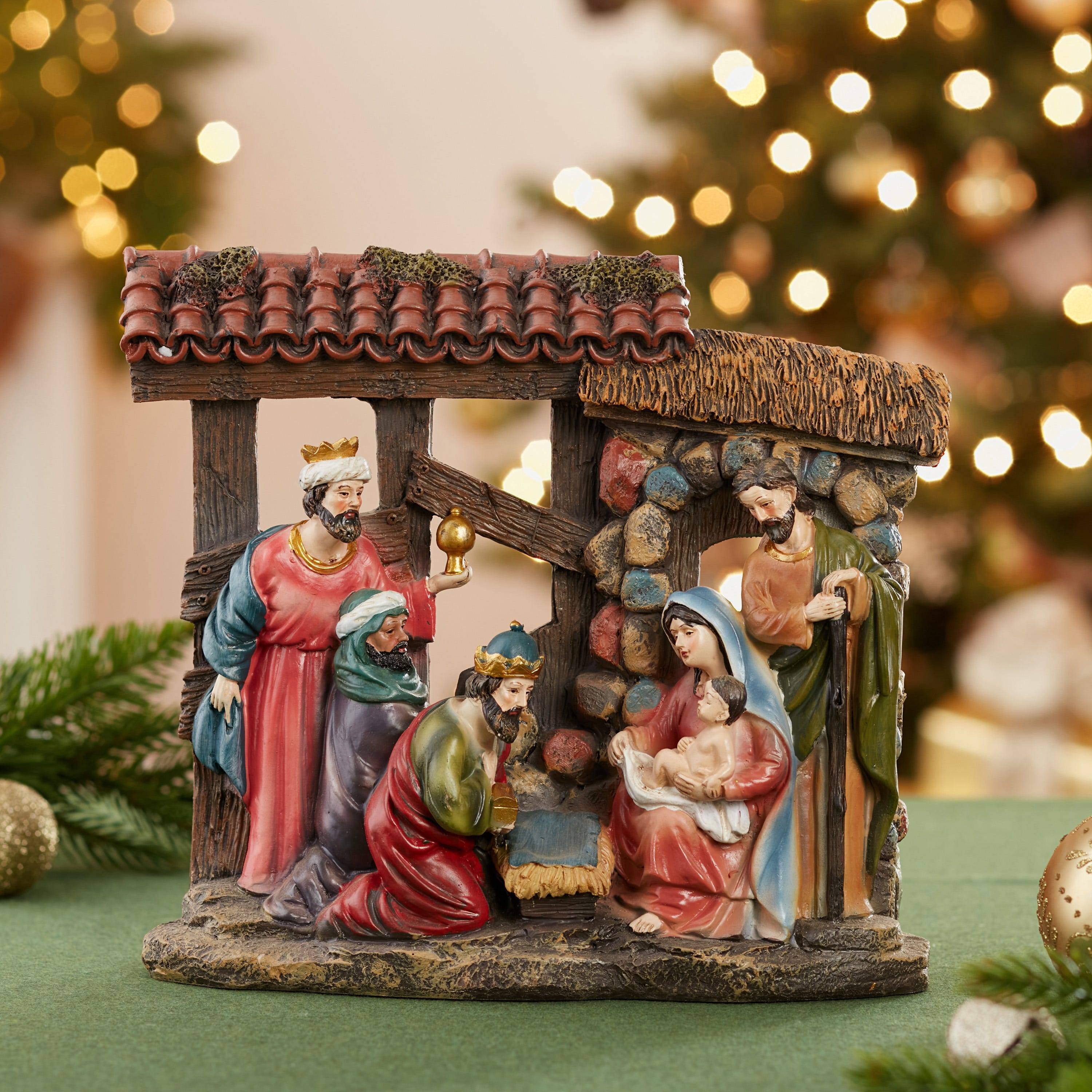 Kurt Adler 10-Inch Resin Nativity Scene Table Piece