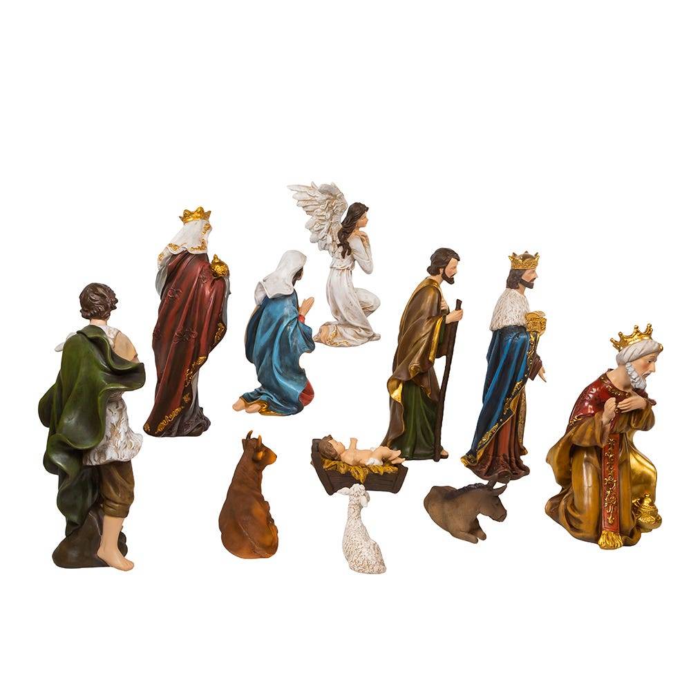 Kurt Adler 15-Inch Resin Nativity Table Piece Set Of 11 Pieces