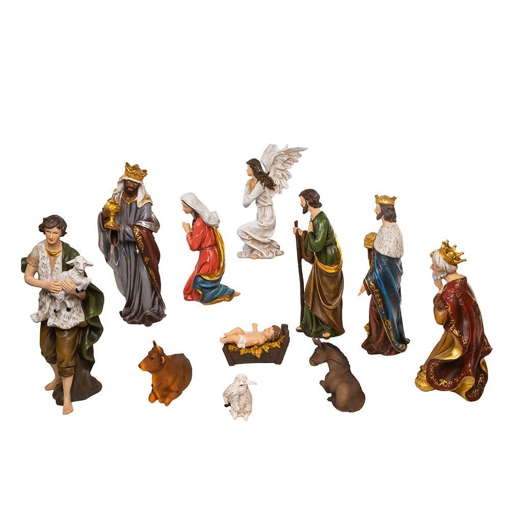 Kurt Adler 15-Inch Resin Nativity Table Piece Set Of 11 Pieces