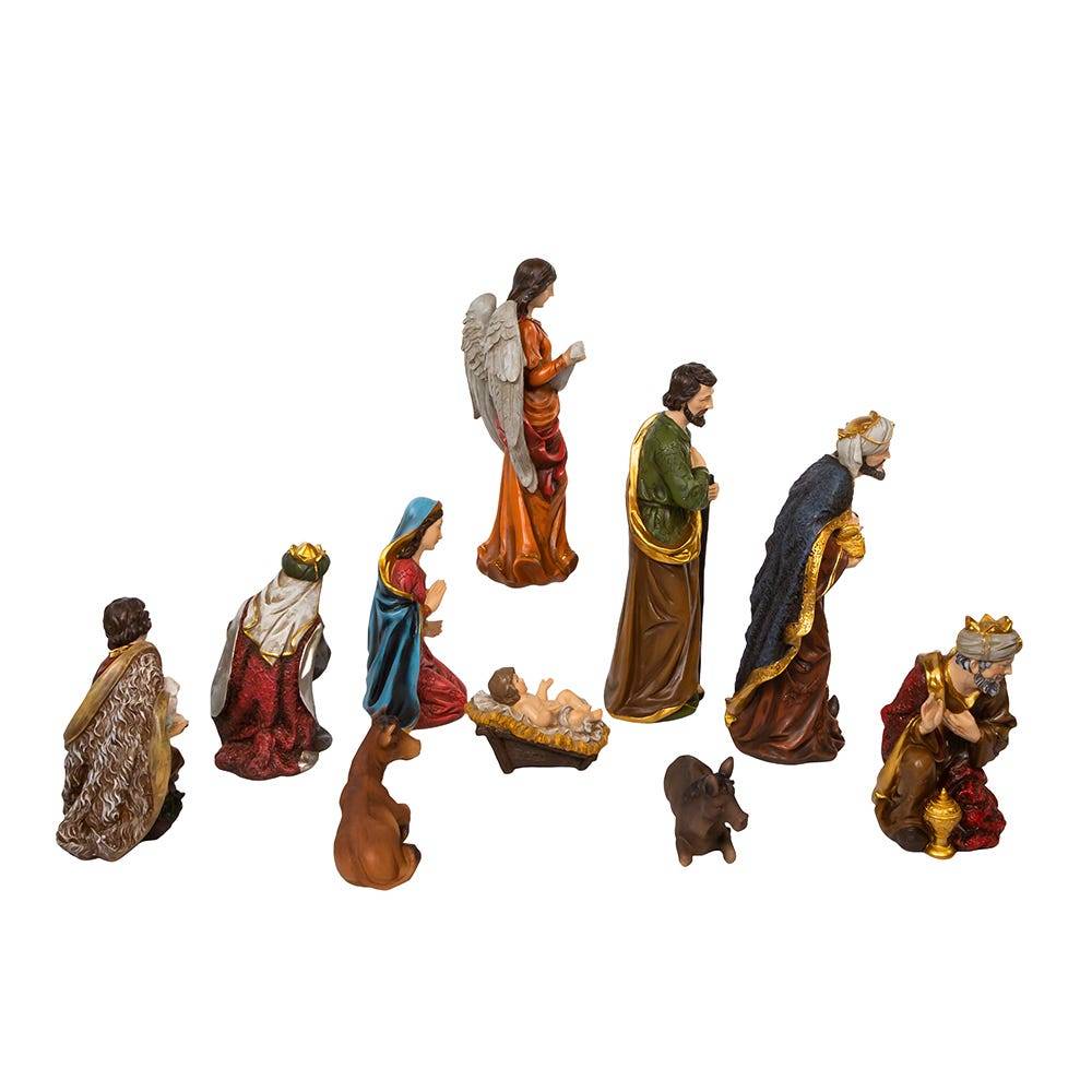 Kurt Adler 12.5-Inch Nativity Figurines Table Piece, 10-Piece Set