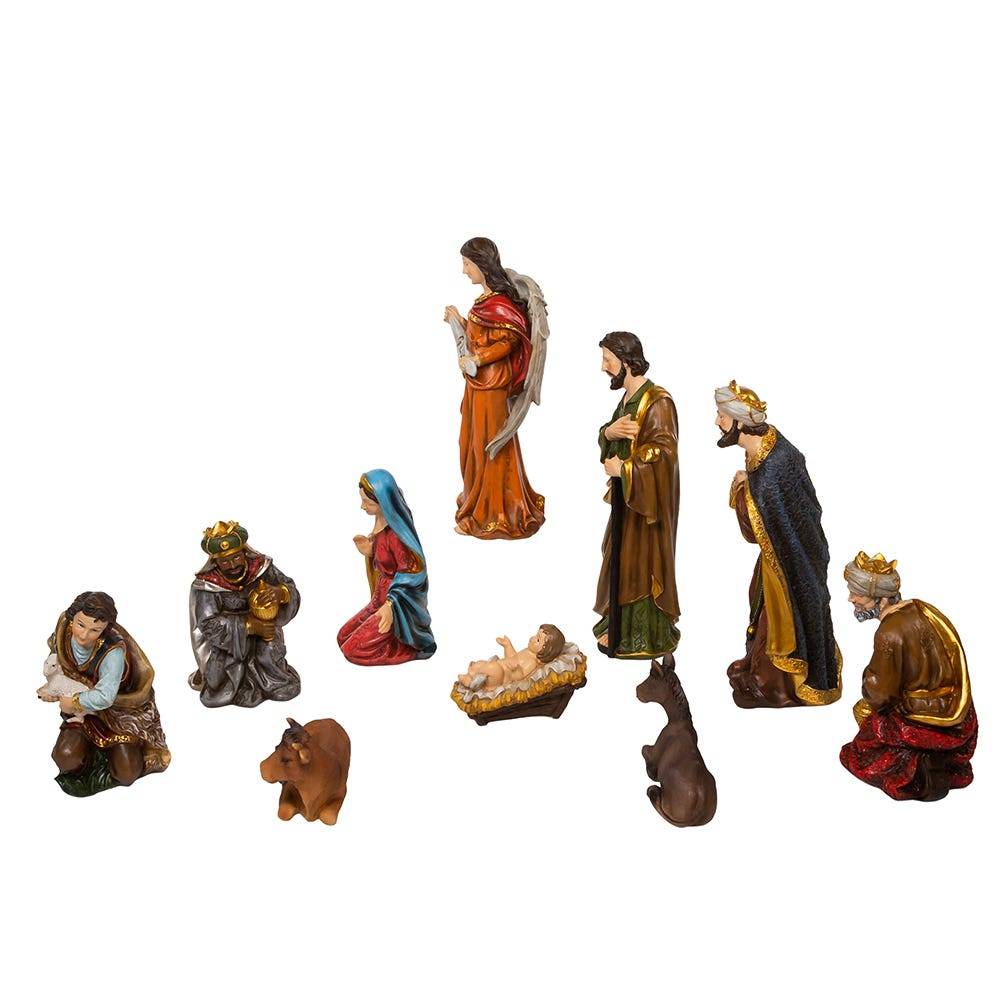 Kurt Adler 12.5-Inch Nativity Figurines Table Piece, 10-Piece Set