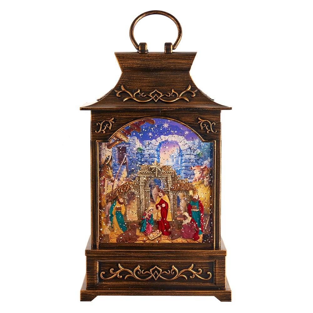 Kurt Adler 11-Inch Battery Operated Warm White LED Lighted Nativity Lantern