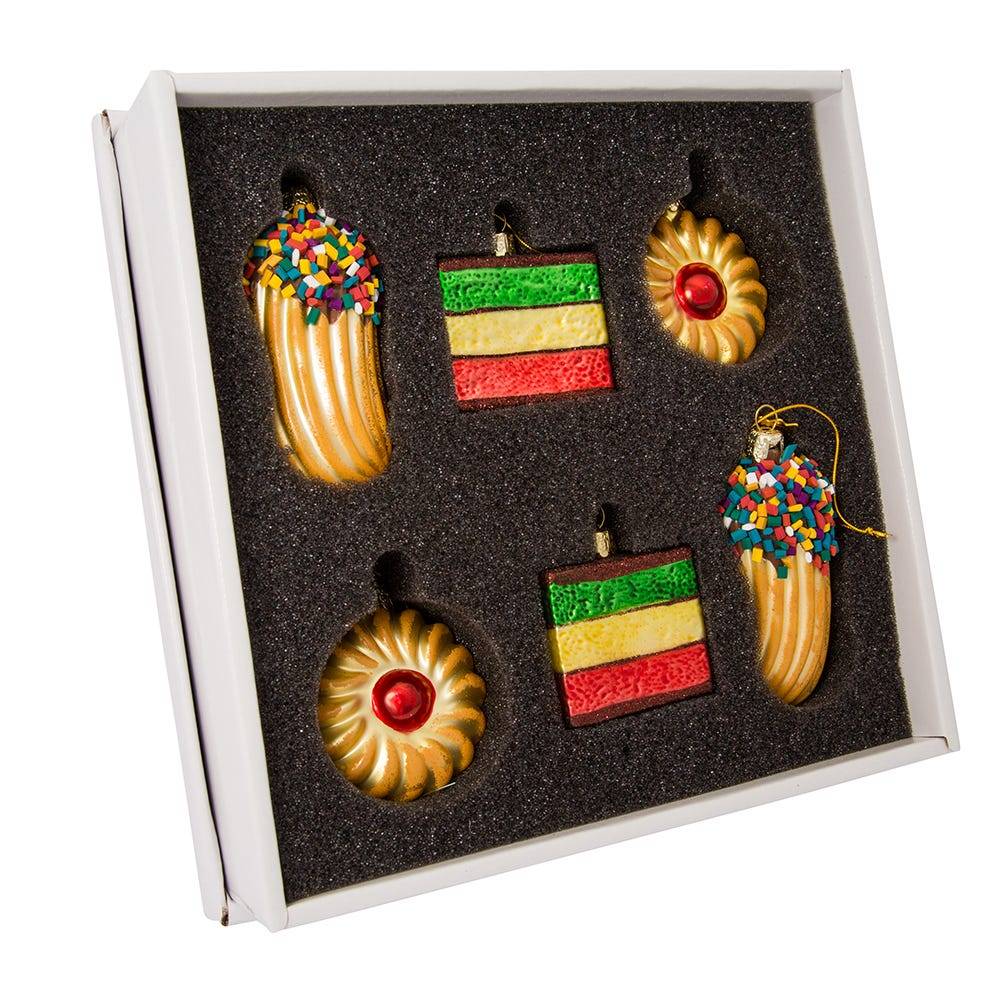 Kurt Adler Noble Gems Cookie Glass Ornament Set, 6-Piece Box Set