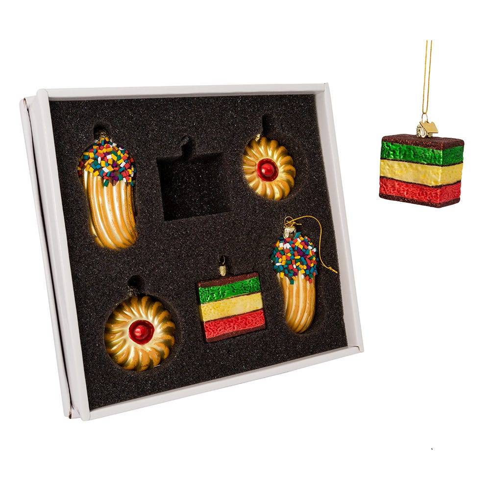 Kurt Adler Noble Gems Cookie Glass Ornament Set, 6-Piece Box Set