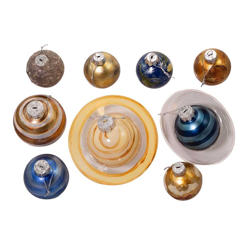 Kurt Adler 50-70MM Noble Gems Planet Solar System 9-Piece Set