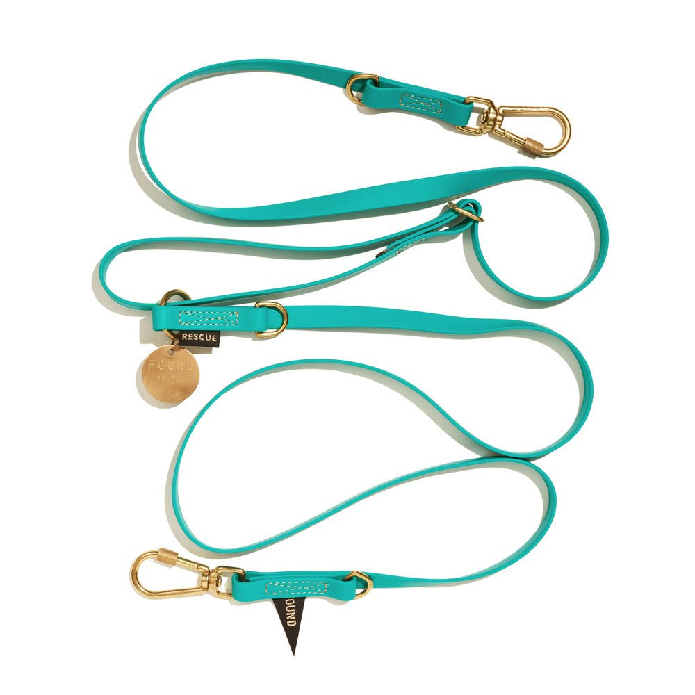 New! Water Resistant Adjustable 7ft Leash, Aqua | Found My Animal