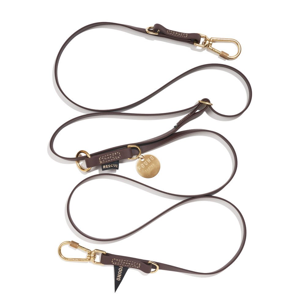 New! Water Resistant Adjustable 7ft Leash, Brown | Found My Animal