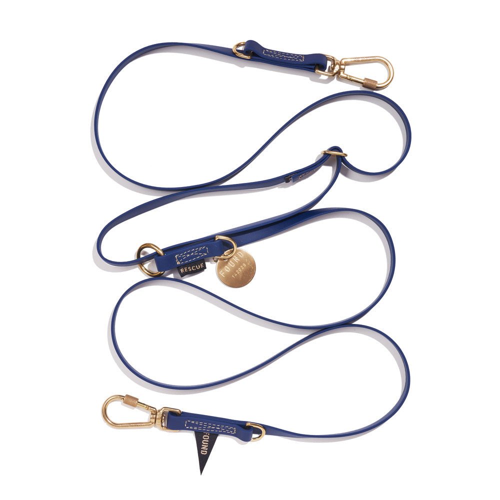 New! Water Resistant Adjustable 7ft Leash, Navy | Found My Animal