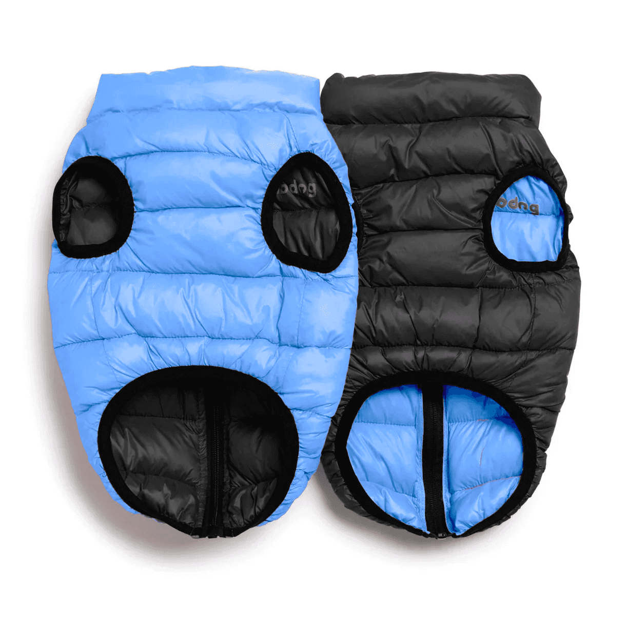 Powder Blue/ Black Pack N Go Reversible Puffer