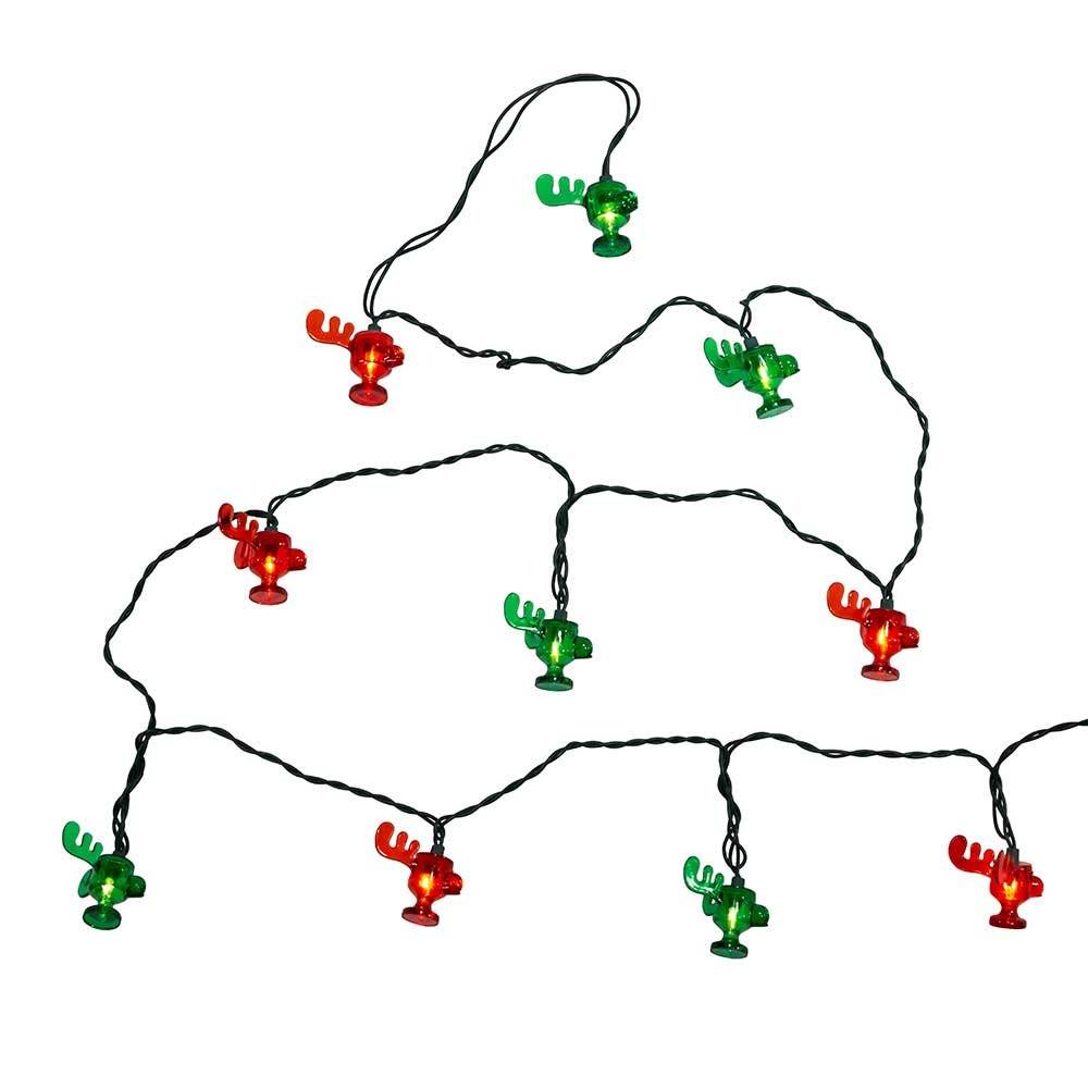 Kurt Adler 10-Light National Lampoon Red and Green Wally World Moose Mug Light Set
