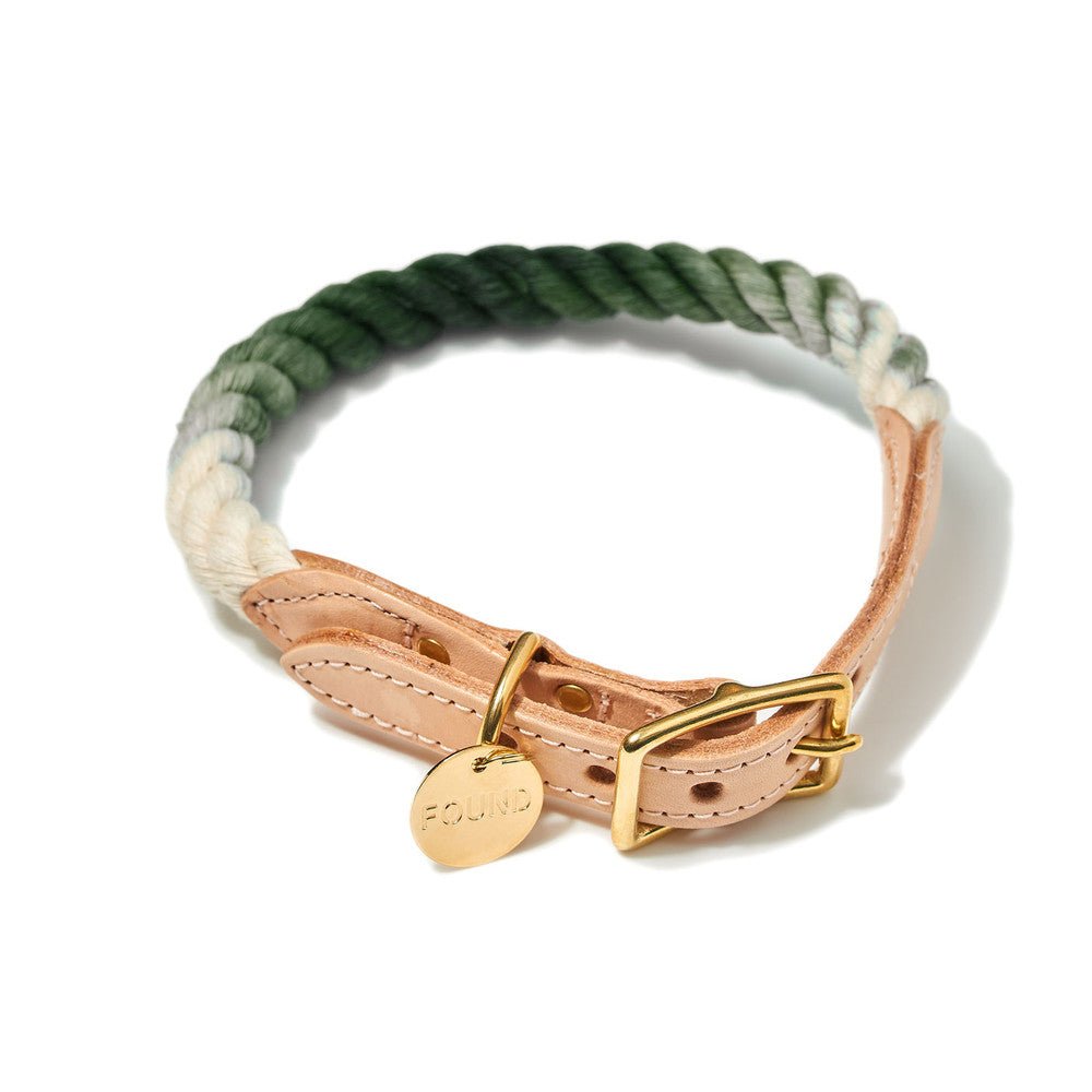 Olive Ombre Cotton Rope Cat & Dog Collar