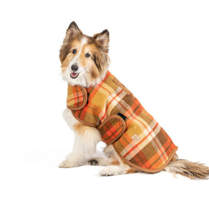 Rust Plaid Blanket Coat