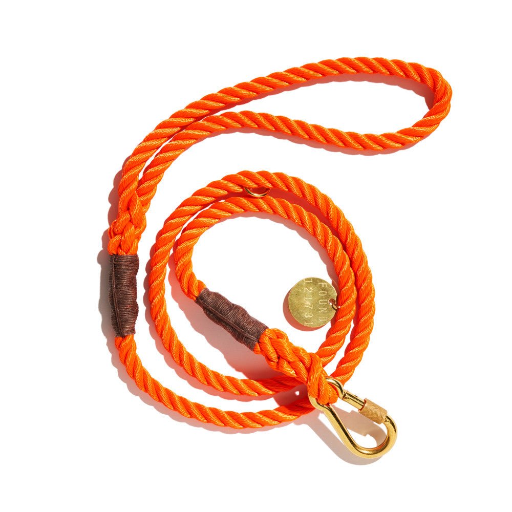 Orange Rope Dog Leash, Standard