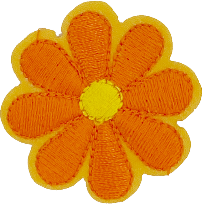 Orange Daisy 8 Petal Flower - Patch