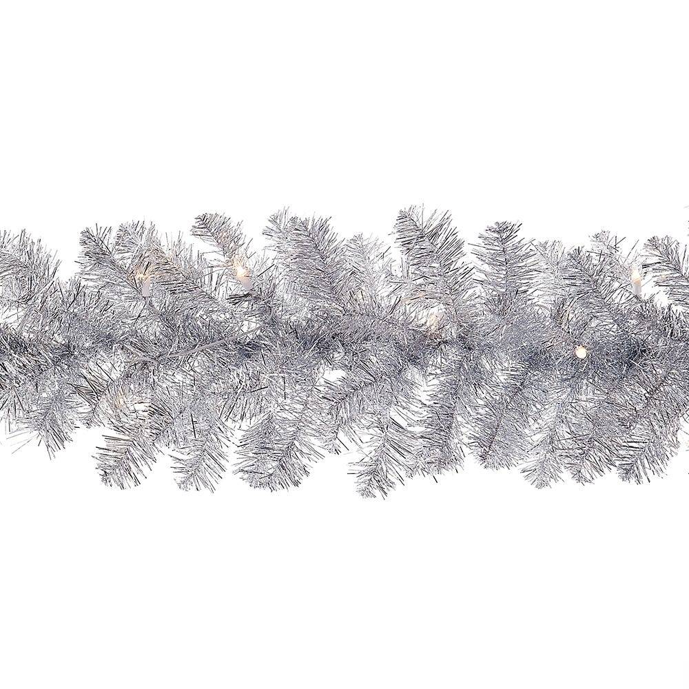 Kurt Adler 9-Foot Pre-Lit Silver Point Pine Garland