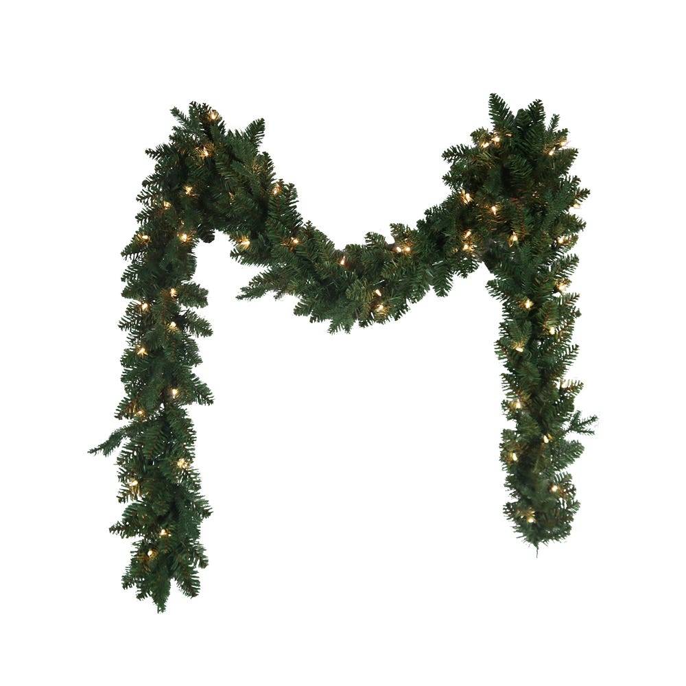 Kurt Adler 9-Foot Pre-Lit Clear Incandescent Jackson Pine Garland