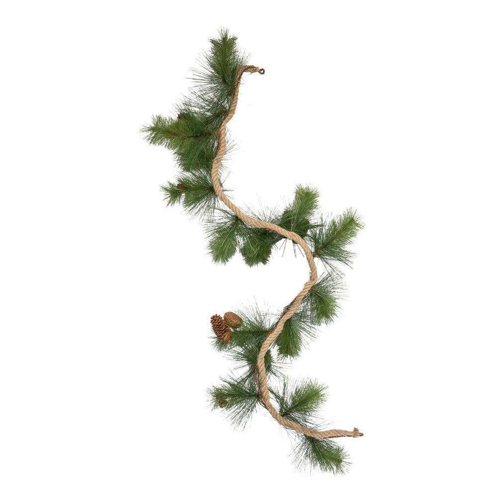 Kurt Adler 4-Foot Needle Pine Rope Garland with Pinecones