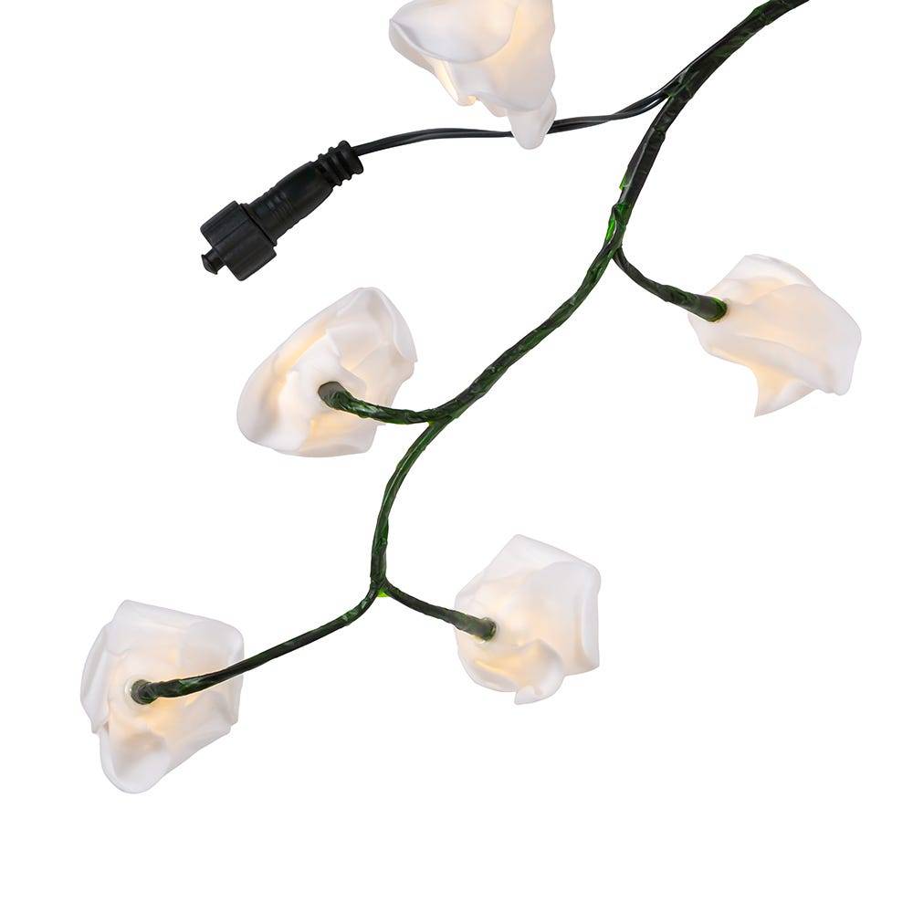 Kurt Adler 6-Foot Green Garland with 48 Warm White Rose Lights