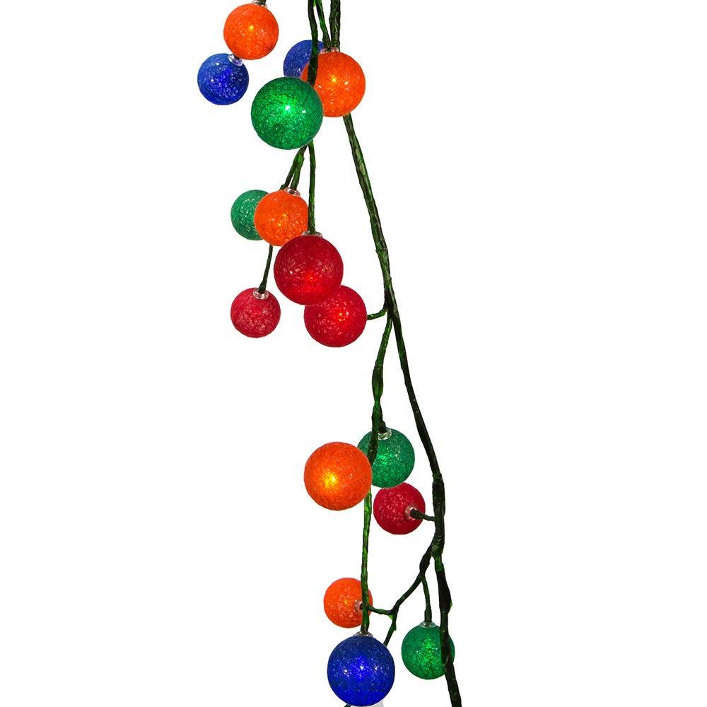 Kurt Adler 6-Foot Green Garland with 48 Multicolor LED Ball Lights