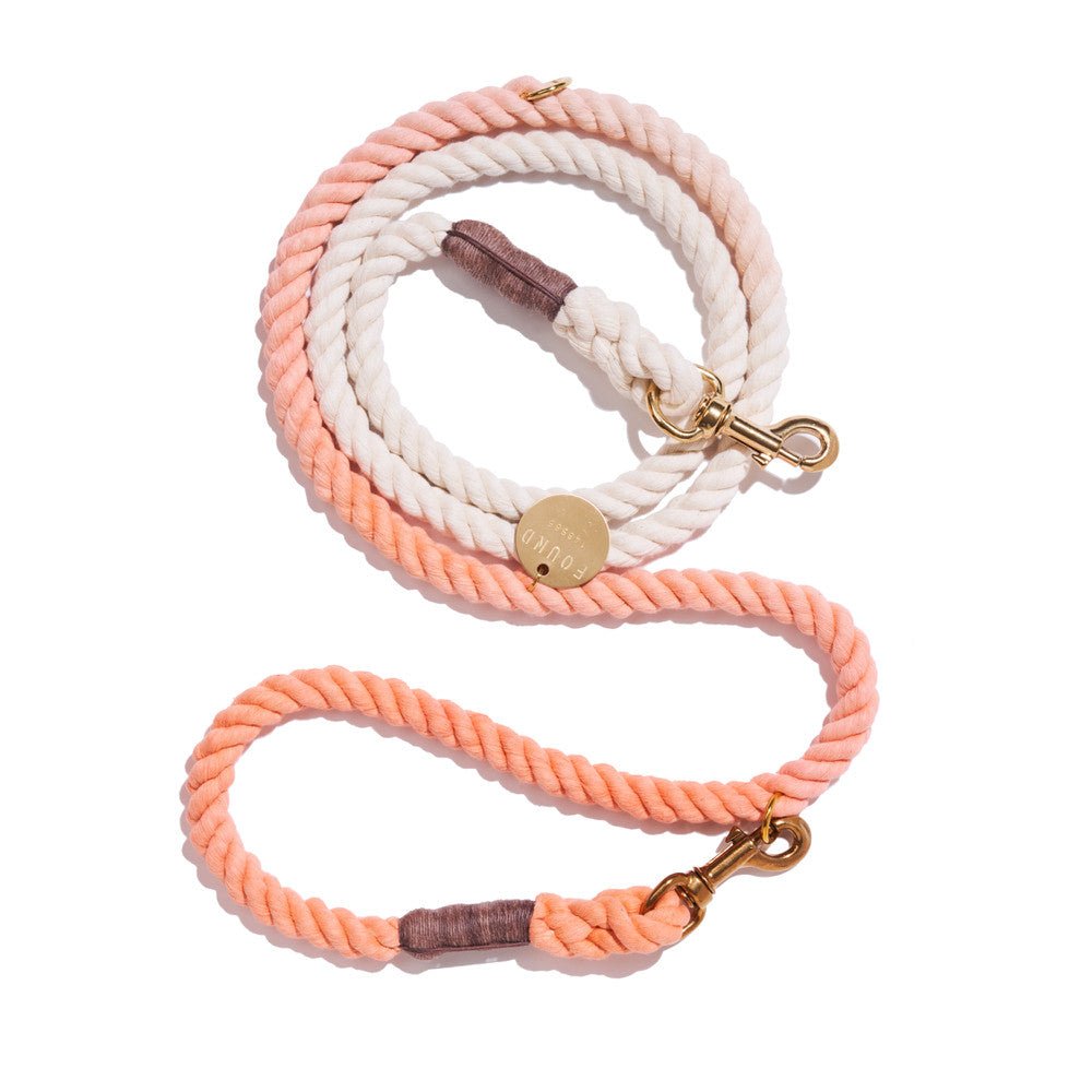 Peach Cotton Rope Dog Leash | Bolt Snaps, Adjustable