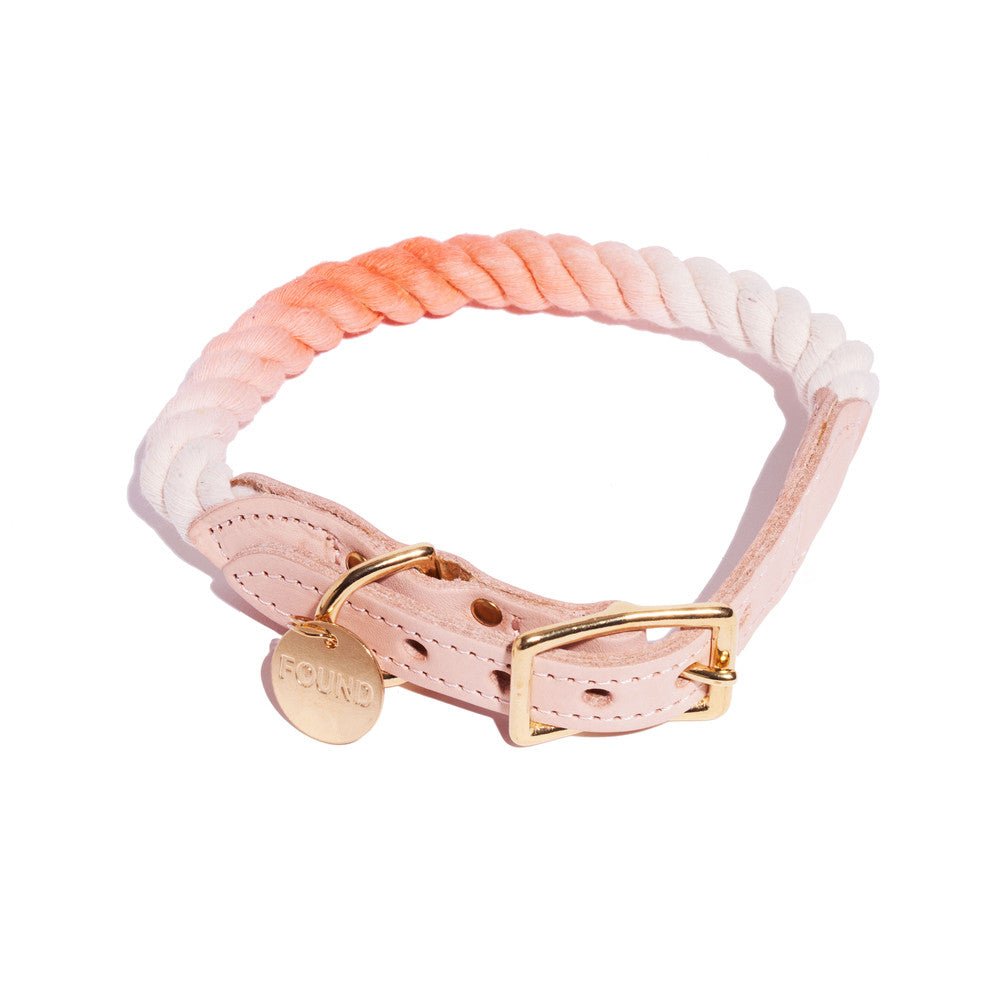 Peach Ombre Cotton Rope Cat & Dog Collar