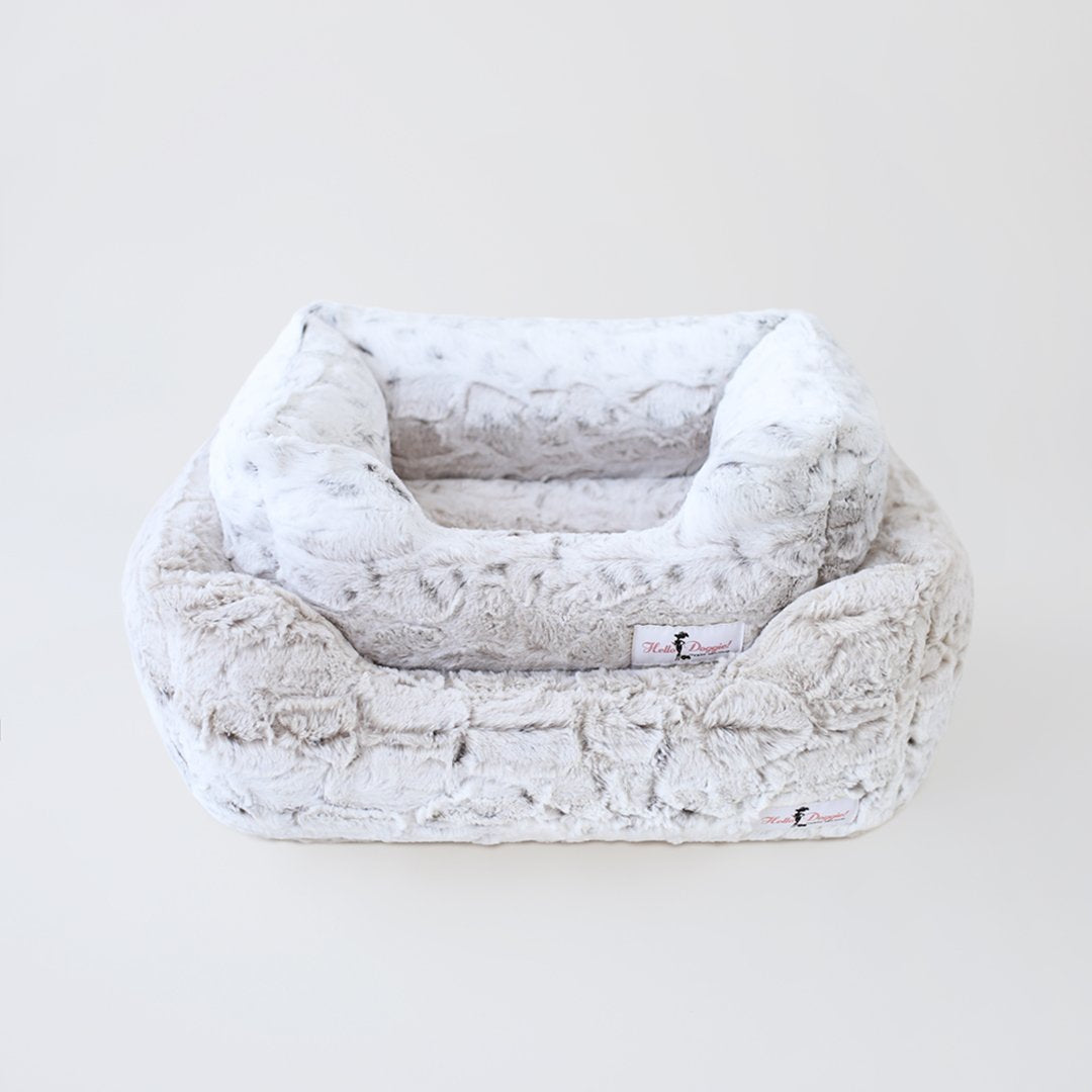 Deluxe Dog Bed Pearl Leopard