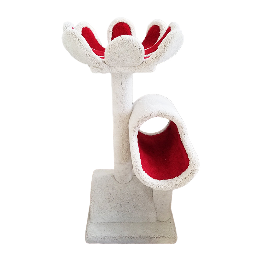 NAI' Flower Cat Tower Peppermint-2 - White & Red