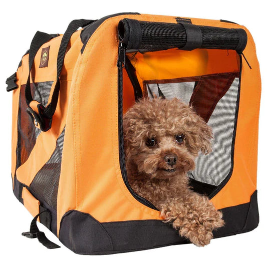 Vista-View Collapsible Travel Soft Folding Pet Dog Crate Orange