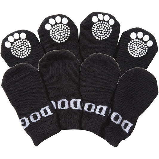 Black Rubberized Pet Socks