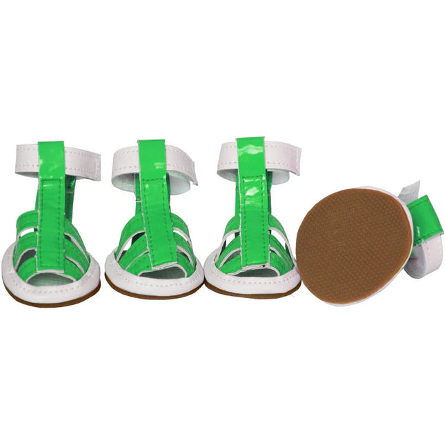 Buckle-Supportive Waterproof Pet Dog Shoes Sandals - Set Of 4