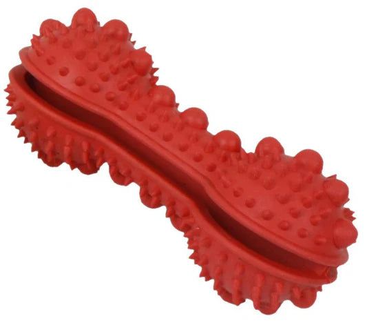 Denta-Bone TPR Treat Dispensing and Dental Cleaning Durable Dog Toy RED