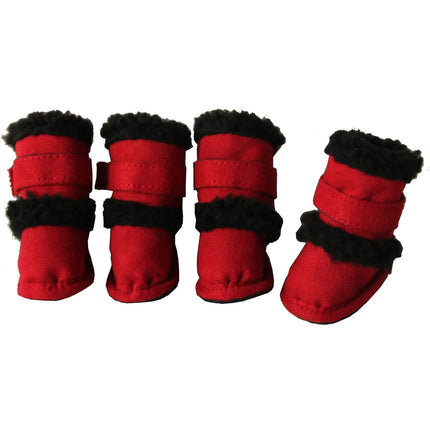 'Duggz' 3M Insulated Winter Fashion Dog Shoes Booties - Set of 4 (Black)